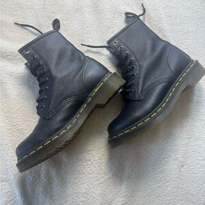 Dr. Martens Black Leather Boots with Black Laces